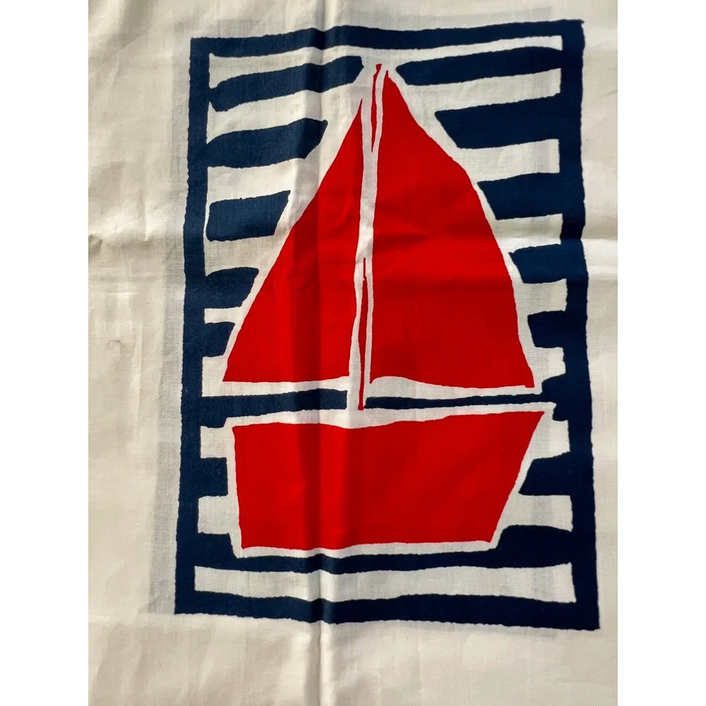 Vintage New w/ Tags Laura Ashley Sailboat Drawstring Laundry Bag Made in UK